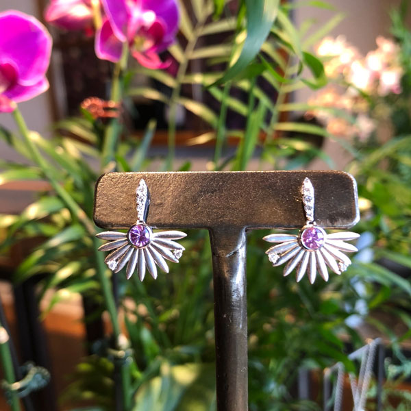 sapphire floral earrings 