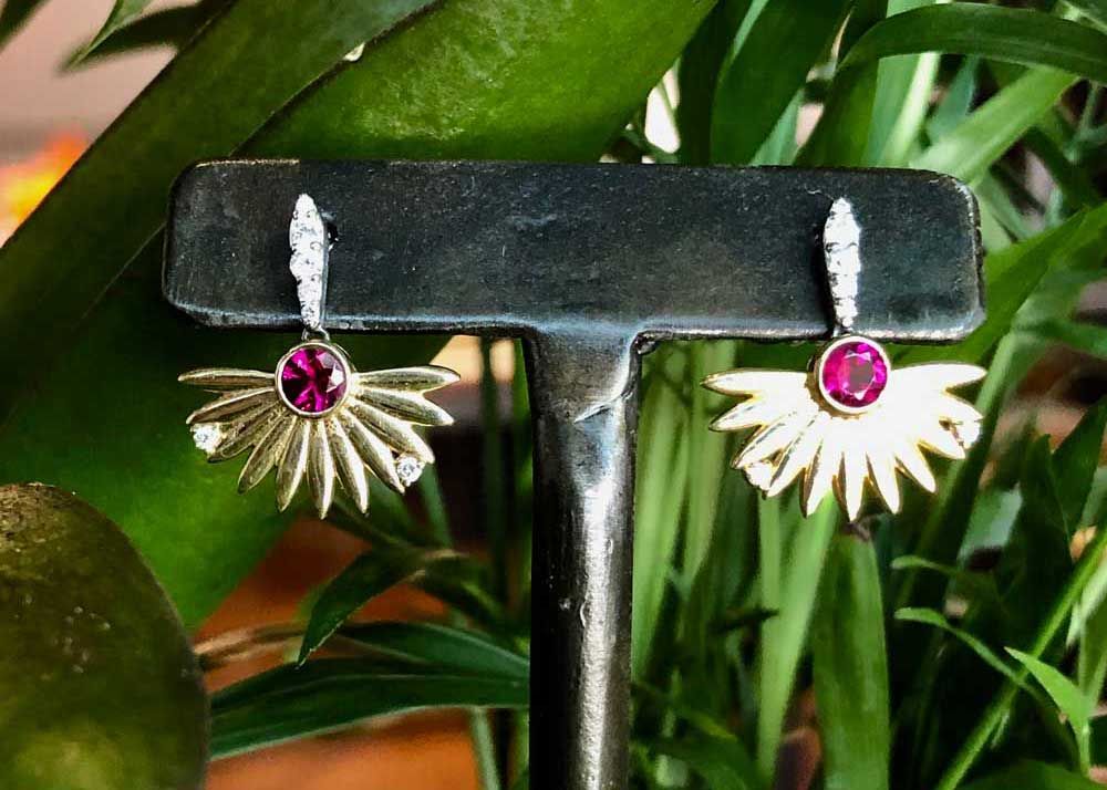 Flower Gemstone Earrings