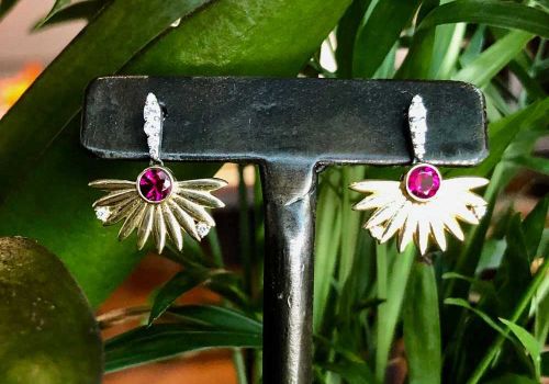 Flower Gemstone Earrings