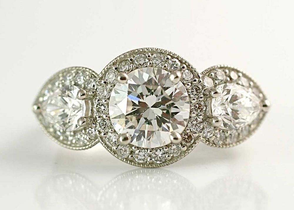 Custom three diamond ring engagement ring by Ellie Thompson