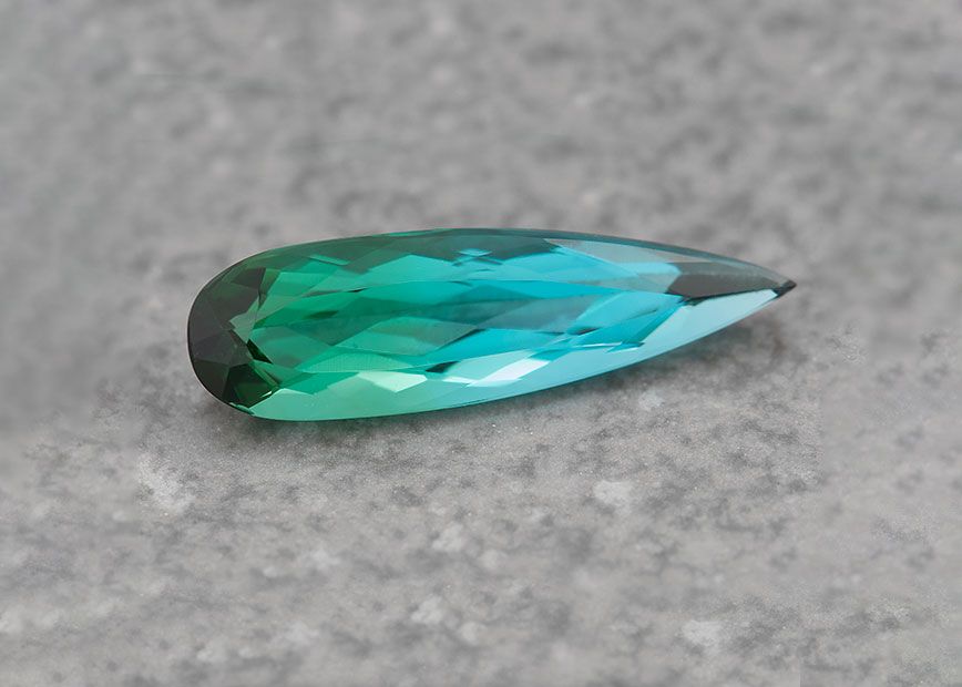 Green and Blue Bi-Color pear shape Tourmaline