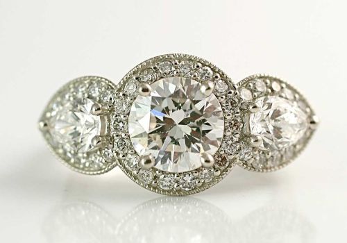 Custom three diamond ring engagement ring by Ellie Thompson