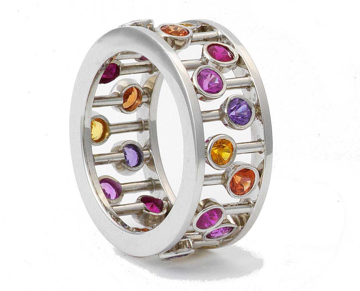 Colorful gemstone ring